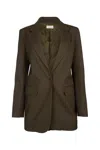 P.a.r.o.s.h Sophisticated Single-breasted Jacket With Notch Lapels In Verdeoliva