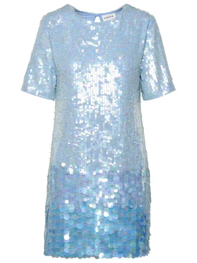 P.a.r.o.s.h P. A.r. O.s. H. Woman Mini Dress Sky Blue Size M Polyamide, Elastane, Pvc - Polyvinyl Chloride In Multi