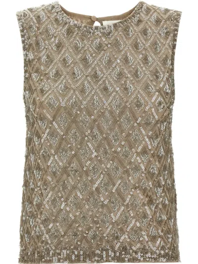 P.a.r.o.s.h Gild Blouse In Beige