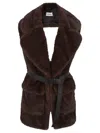 P.a.r.o.s.h Belted Gilet In Brown
