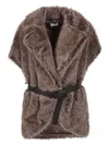 P.a.r.o.s.h Belted Gilet In Brown