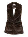 P.a.r.o.s.h Belted Gilet In Brown