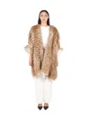 P.a.r.o.s.h Faux-fur Poncho In Brown