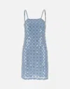 P.A.R.O.S.H PAROSH GINNY SEQUIN EMBROIDERED DRESS IN POWDER BLUE