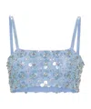 P.a.r.o.s.h Ginny Crystal Embellished Cropped Top In Blue