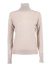 P.a.r.o.s.h Beige Turtleneck Sweater In Pink