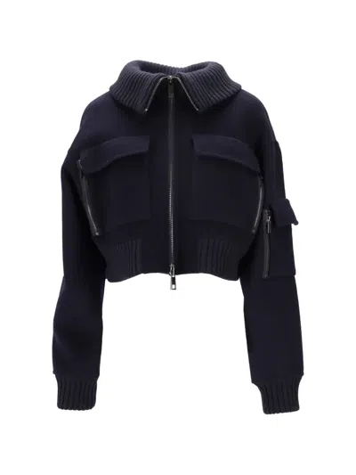 P.a.r.o.s.h Giubbotto Zip Pockets Jacket In Blue