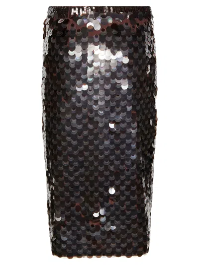 P.a.r.o.s.h Parosh Glamorous Mini Skirt With Full Paillettes In Black