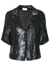 P.a.r.o.s.h Metallic Sequin Blouse With V Neck In Tech Fabric Woman
