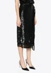 P.a.r.o.s.h Sequin Embellished Wraparound Skirt In Black