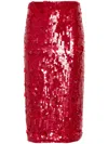 P.a.r.o.s.h Sequined Midi Skirt In Red
