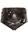 P.a.r.o.s.h Glow Sequined High-cut Mini Shorts In Brown