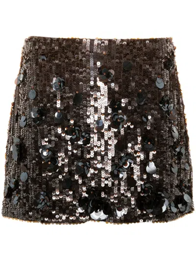 P.a.r.o.s.h Glow Mini Skirt In Brown