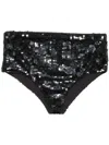 P.a.r.o.s.h Radiant High-waisted Shorts Floral Embellishment In Black
