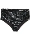 P.a.r.o.s.h Radiant High-waisted Shorts Floral Embellishment In Grigio Scuro