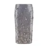 P.a.r.o.s.h Grey Long Skirt With All-over Sequin And Flowers
