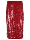P.a.r.o.s.h Sequined Midi Skirt In Red