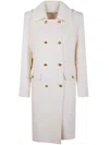 P.a.r.o.s.h Ribbed-collar Buttoned Coat In Metallic