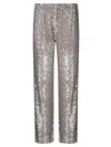 P.a.r.o.s.h High-waisted Grey Trousers With Sequin Embellishments In Neutral