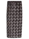 P.a.r.o.s.h Sequin Embellished Stretch Midi Skirt In Brown