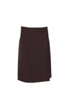 P.a.r.o.s.h Back-slit Midi Skirt In Brown