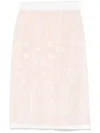 P.a.r.o.s.h Embroidered Longuette Skirt Skirts White In Multi