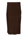 P.a.r.o.s.h Gonna Midi Aderente Skirts Brown In Brown