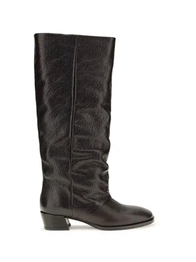 P.a.r.o.s.h . Grained Calf Leather Boot In Brown