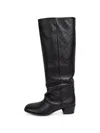 P.a.r.o.s.h Grainy-effect Slouch Boots In Black
