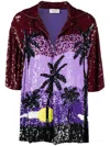 P.a.r.o.s.h Graphic-print Sequin-embellished Shirt In Purple