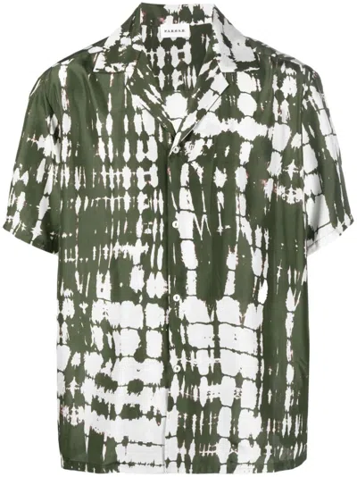 P.a.r.o.s.h Graphic-print Silk Shirt In Green