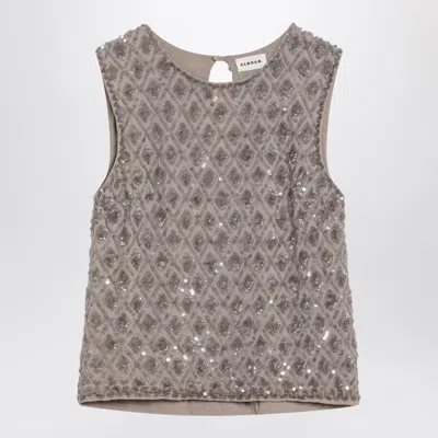 P.a.r.o.s.h . Gray Tank Top With Sequins