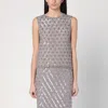 P.a.r.o.s.h Gray Tank Top With Sequins In Grey
