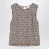 P.a.r.o.s.h . Gray Tank Top With Sequins In Grey