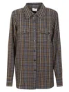 P.a.r.o.s.h . Green Check Cotton Shirt With Rhinestone Embellishments In Green