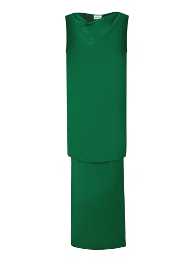 P.a.r.o.s.h Green Crepe De Chine Dress