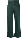 P.a.r.o.s.h Turn-up Cuffs Straight-leg Jeans In Green