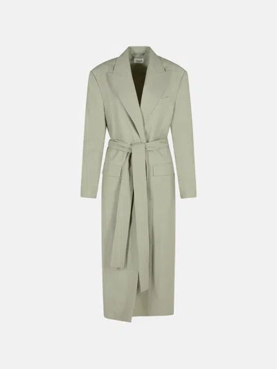 P.a.r.o.s.h Green Viscose Blend Duster In Beige