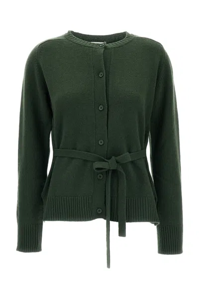 P.a.r.o.s.h Green Wool Fixed Belt Cardigan