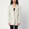 P.a.r.o.s.h Double-breasted Jacket In Linen-blend