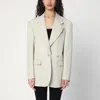 Shop P.a.r.o.s.h . Greige Jacket In Linen Blend