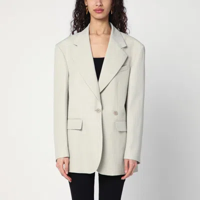 P.A.R.O.S.H GREIGE JACKET IN LINEN BLEND