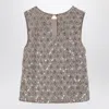 P.a.r.o.s.h . Gray Tank Top With Sequins In Grey