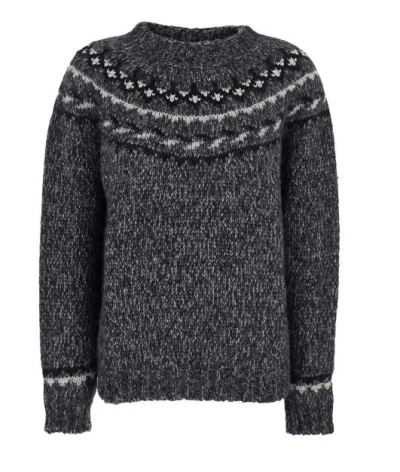 P.A.R.O.S.H PAROSH GREY ALPACA BLEND SWEATERS