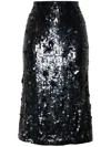 P.a.r.o.s.h . Dark Grey Midi Skirt With Micro Sequins In Grey