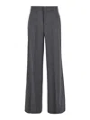 P.a.r.o.s.h Grey High-waisted Tailored Pants With Concealed Closure In Fabric Woman In Grey