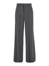 P.a.r.o.s.h Grey High-waisted Tailored Pants With Concealed Closure In Fabric Woman In Grey