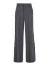 P.a.r.o.s.h Grey High-waisted Tailored Pants With Concealed Closure In Fabric Woman