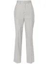 P.a.r.o.s.h High-waisted Wool Trousers With Crease Detail In Grey