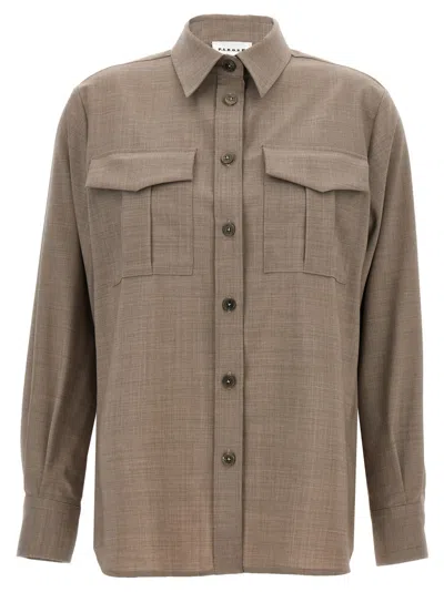 P.A.R.O.S.H GREY LILLE24 WOOL SHIRT